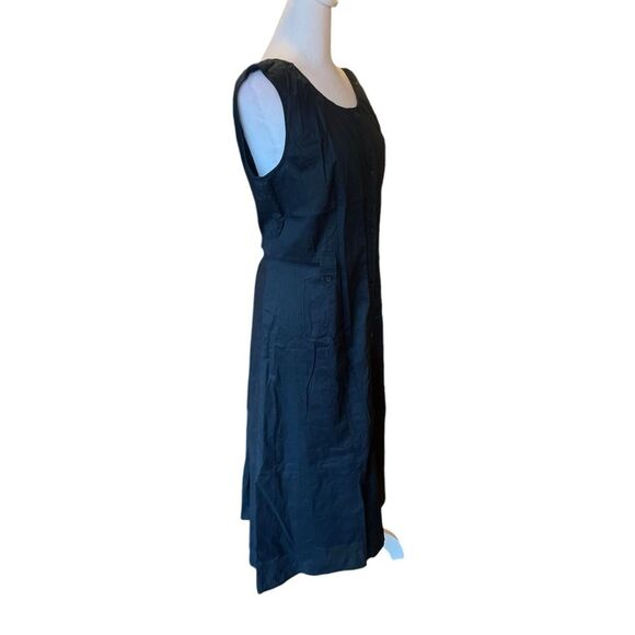 Old Navy Sleeveless Button Down Maxi Dress Black Cotton Womens Size Large - Picture 4 of 11